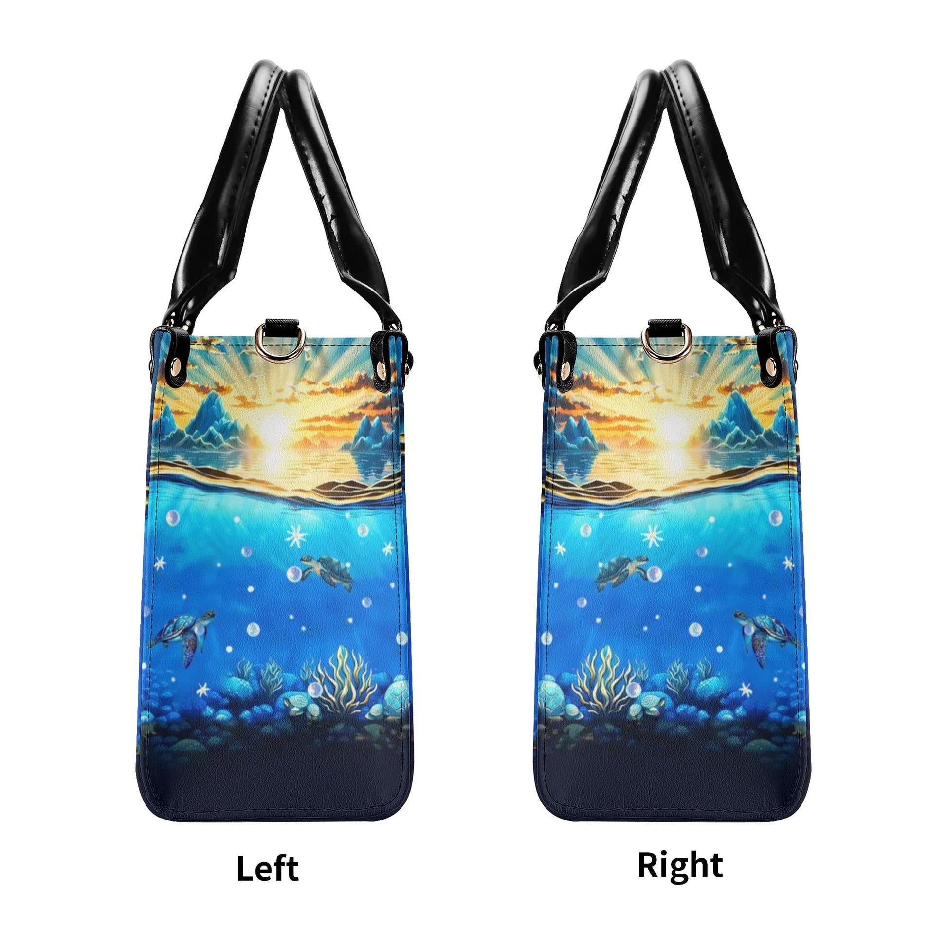 Bigcrowns SALTWATER HEALS EVERYTHING TURTLE LEATHER HANDBAG TLPQ0810244