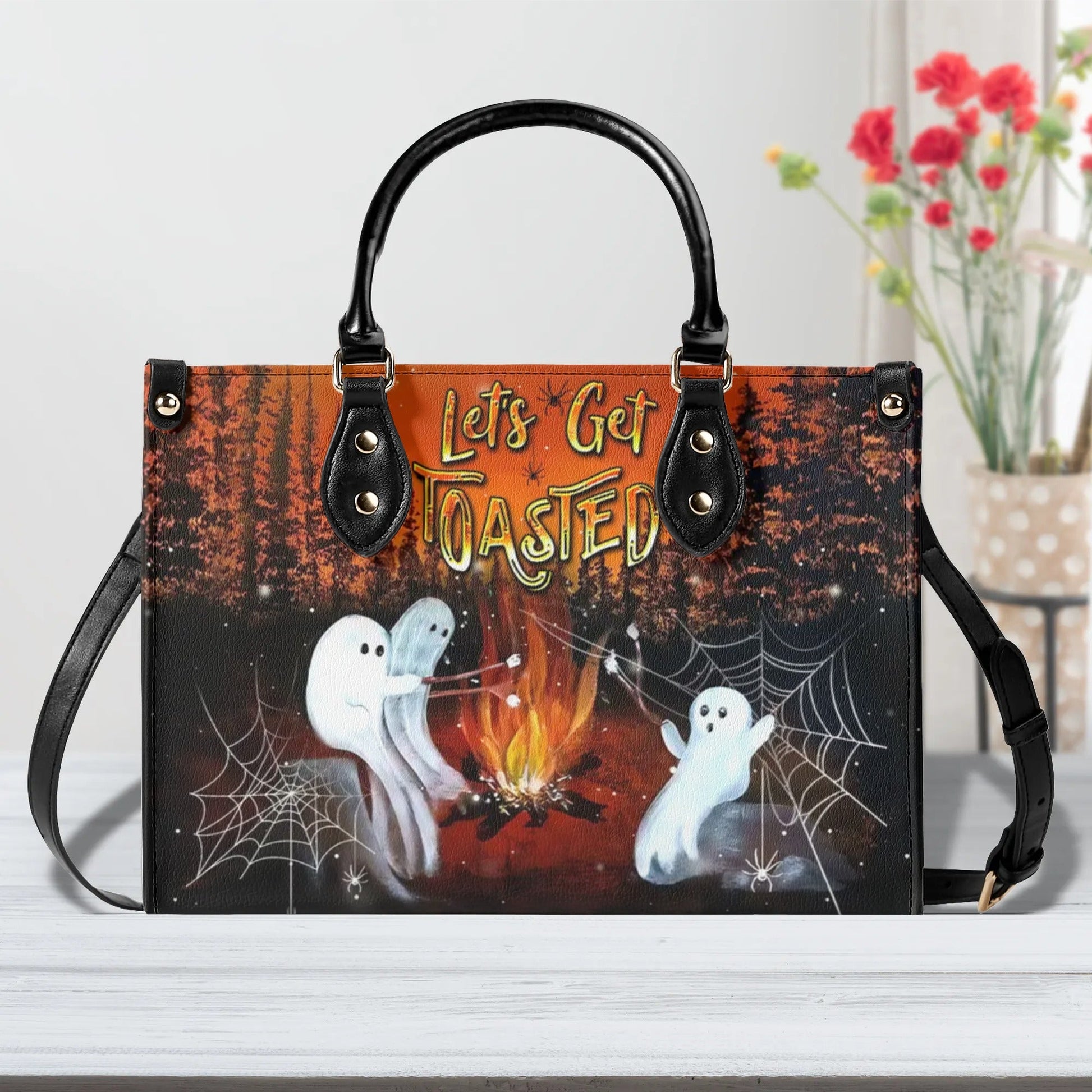 Bigcrowns LET'S GET TOASTED BOOS HALLOWEEN LEATHER HANDBAG YHDU1608244