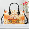 Bigcrowns LET'S GO GIRLS FLAMINGO LEATHER HANDBAG N0908244