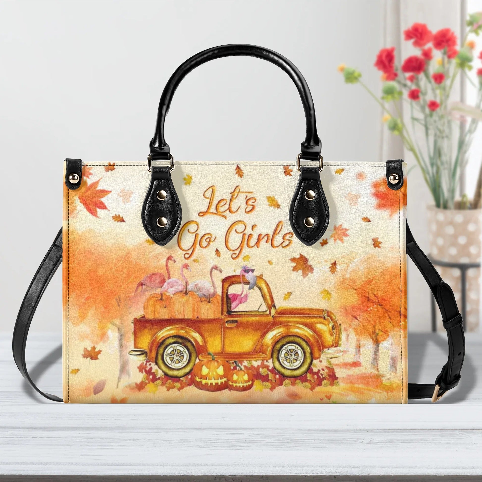 Bigcrowns LET'S GO GIRLS FLAMINGO LEATHER HANDBAG N0908244