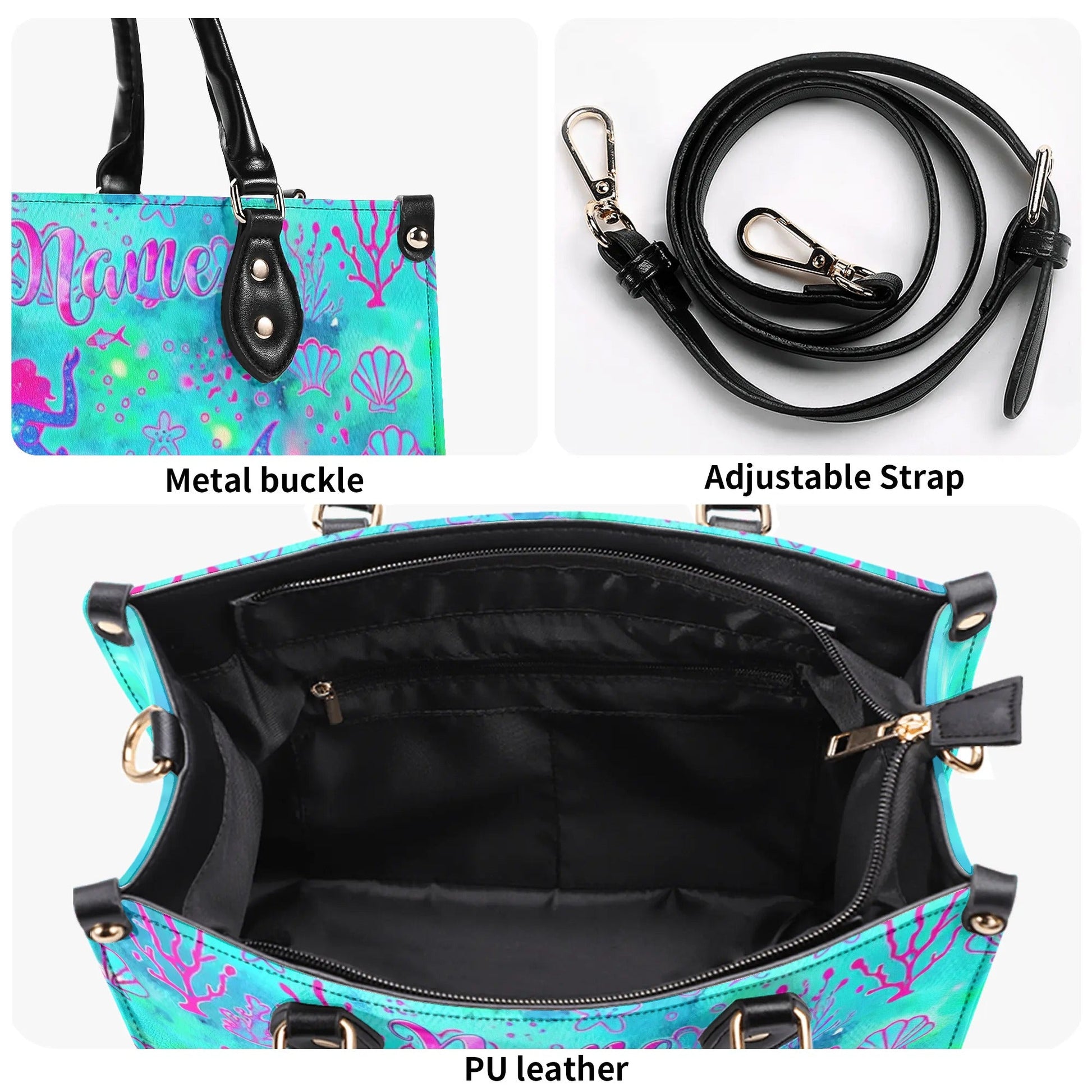 Bigcrowns SALTWATER HEALS EVERYTHING MERMAID LEATHER HANDBAG TYTM2307242