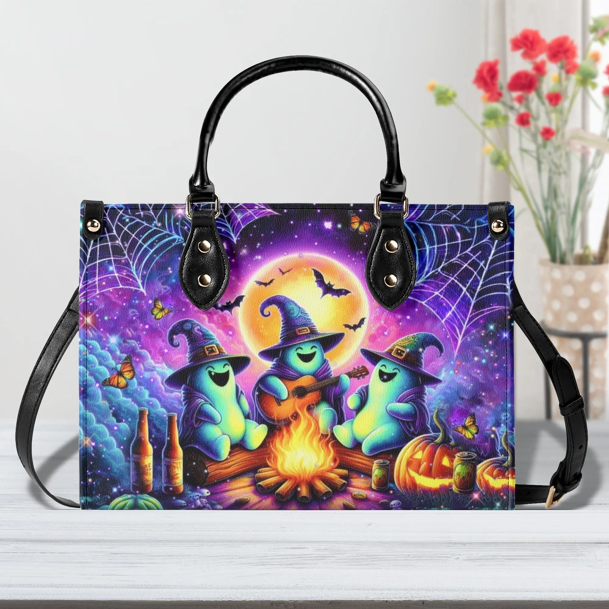 Bigcrowns CUTE GHOST CAMPING HALLOWEEN LEATHER HANDBAG T0808244