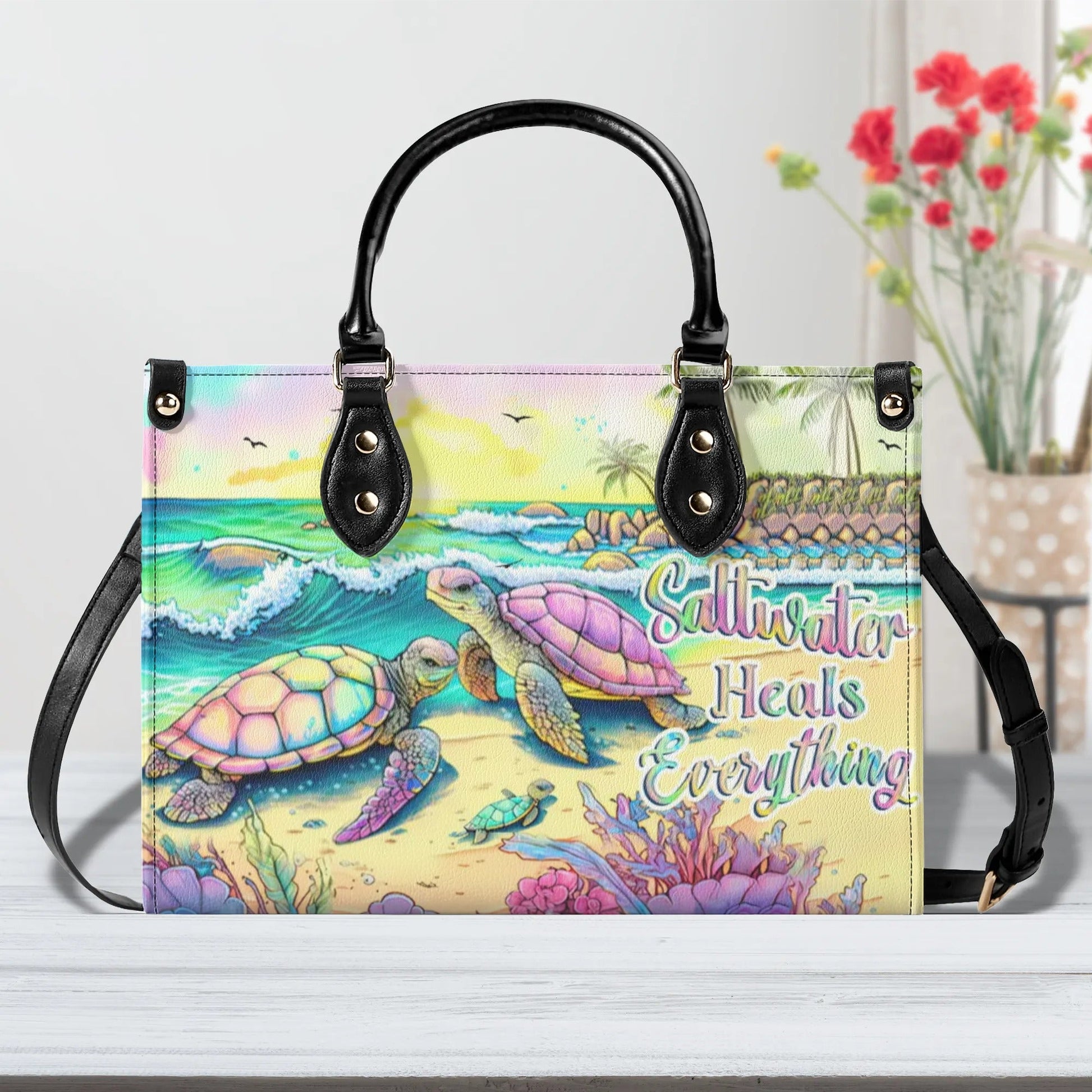 Bigcrowns SALTWATER HEALS EVERYTHING LEATHER HANDBAG N0807244