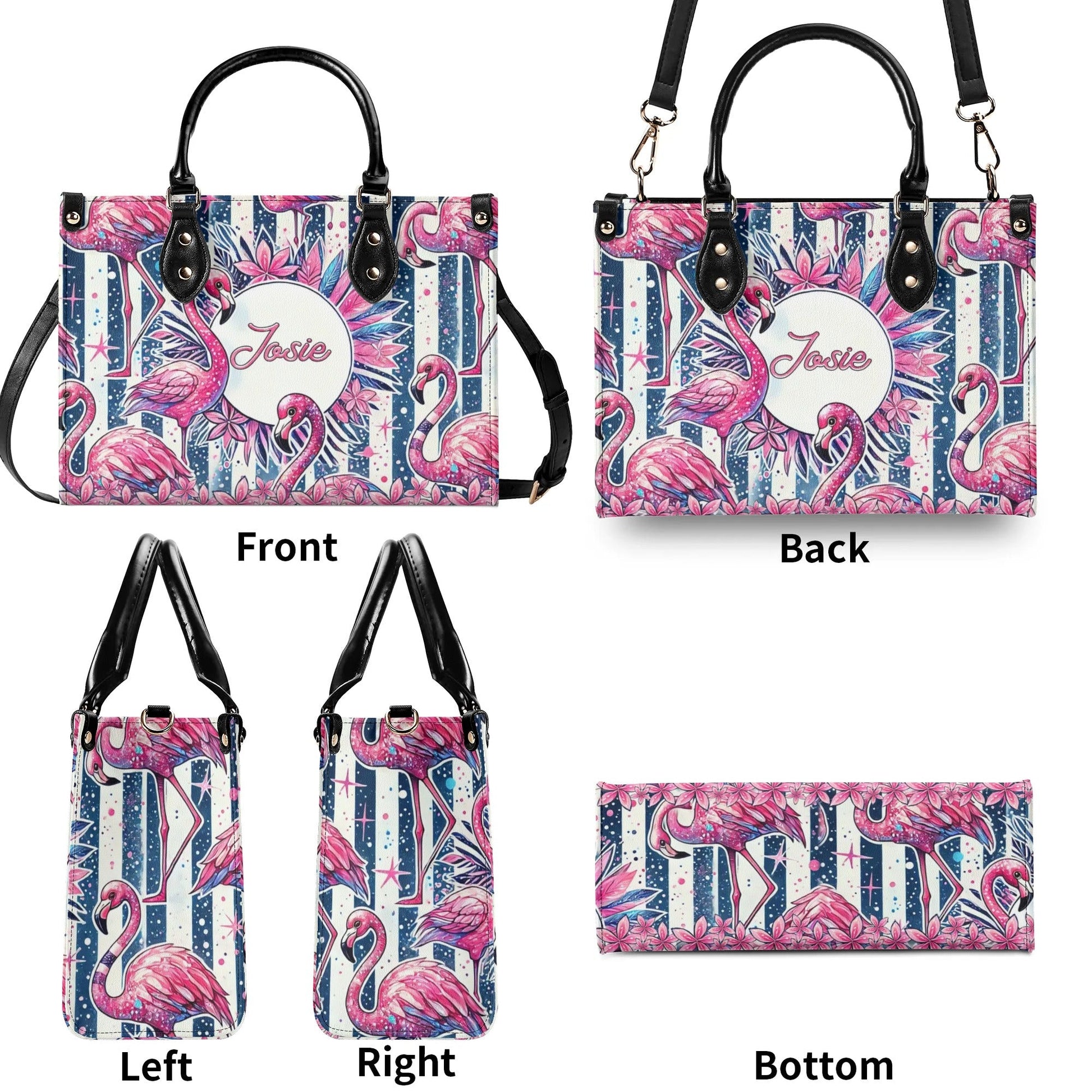 Bigcrowns FLAMINGO TROPICAL LEATHER HANDBAG R2707242