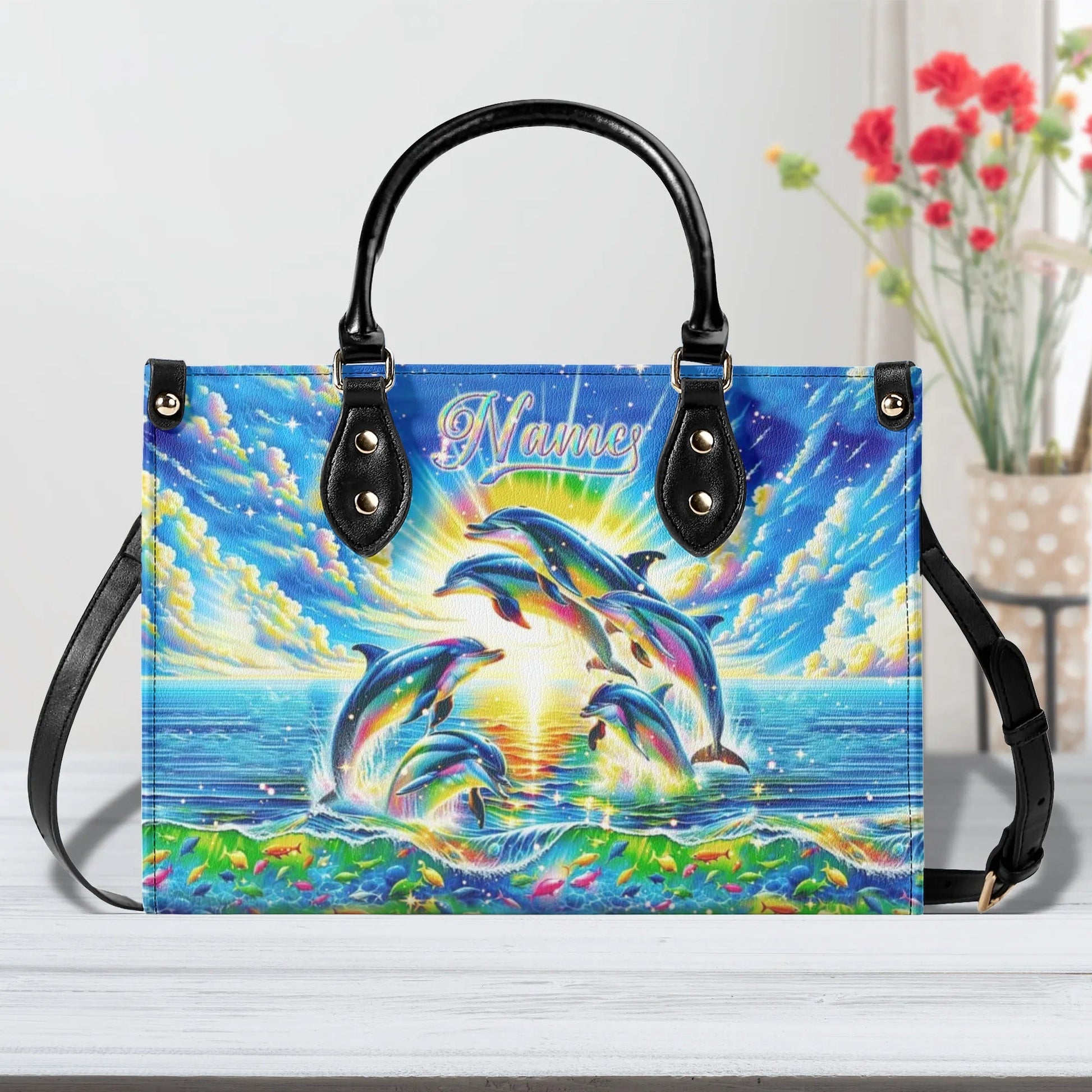 Bigcrowns COLORFUL DOLPHIN LEATHER HANDBAG T0708243