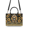 MOM LIFE MESSY BUN SUNFLOWER LEOPARD LEATHER HANDBAG - TLTW0706241