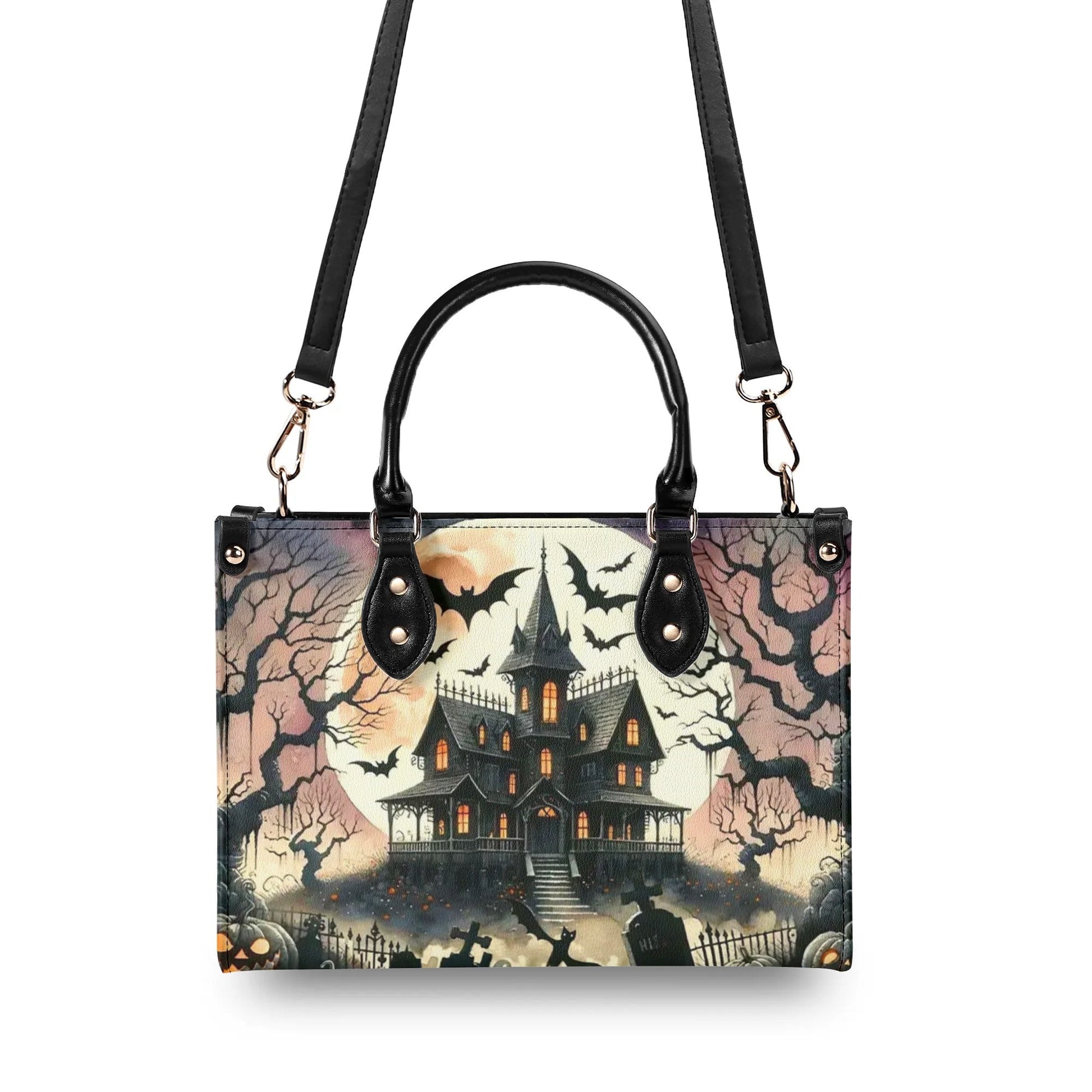Bigcrowns HALLOWEEN CASTLE LEATHER HANDBAG T1309242