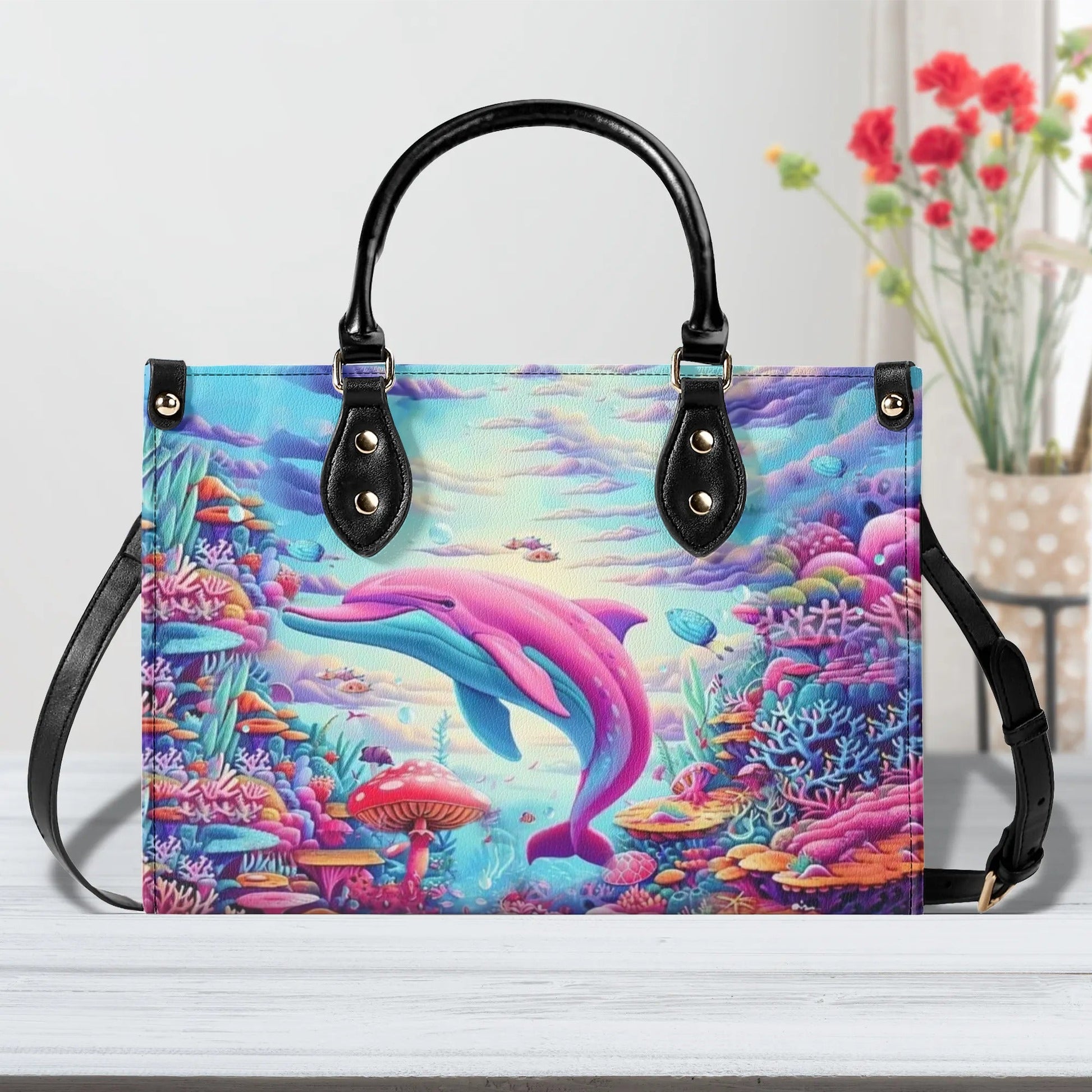 Bigcrowns PINK DOLPHIN LEATHER HANDBAG T0409244