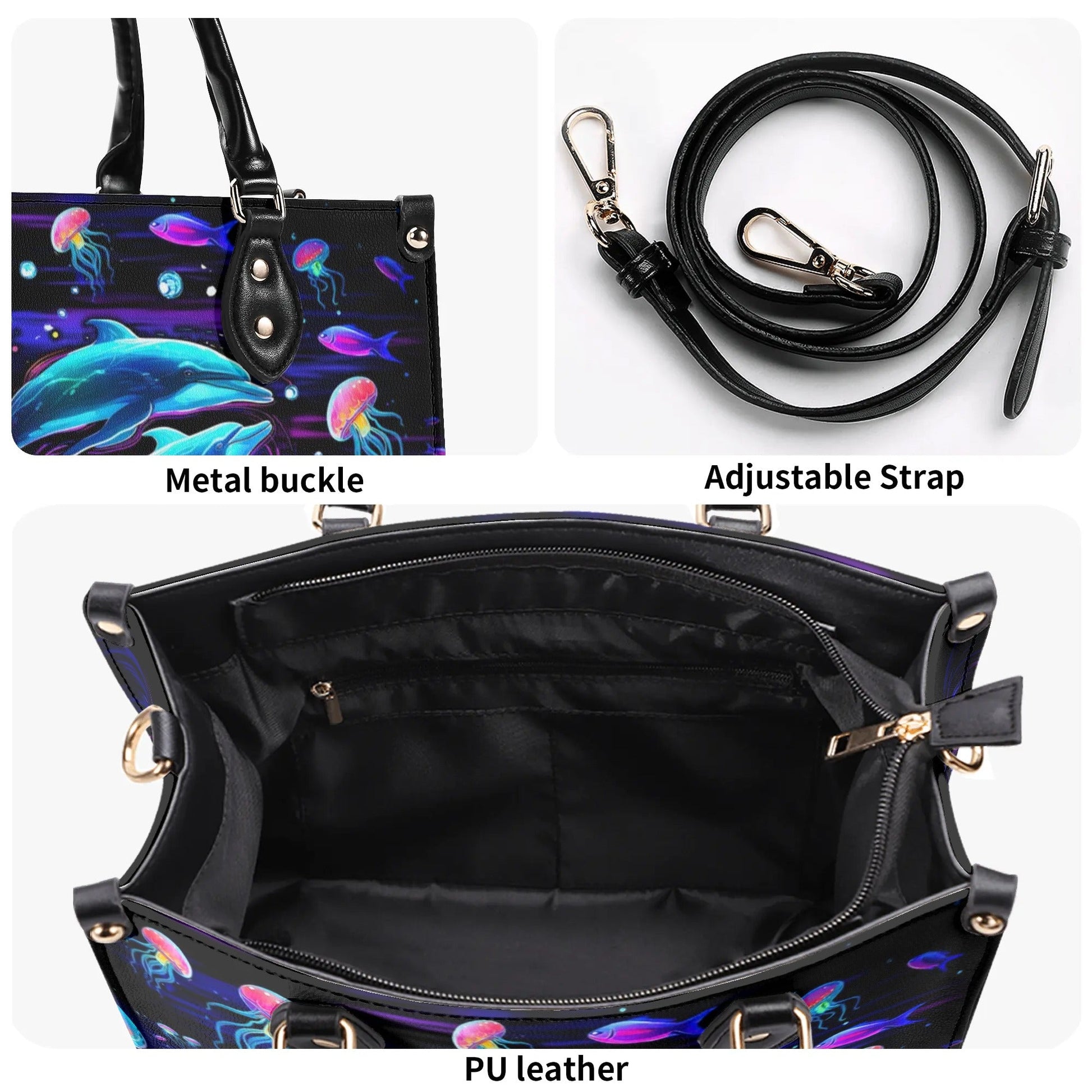 Bigcrowns DOLPHIN IS MY SPIRIT ANIMAL LEATHER HANDBAG W1306245