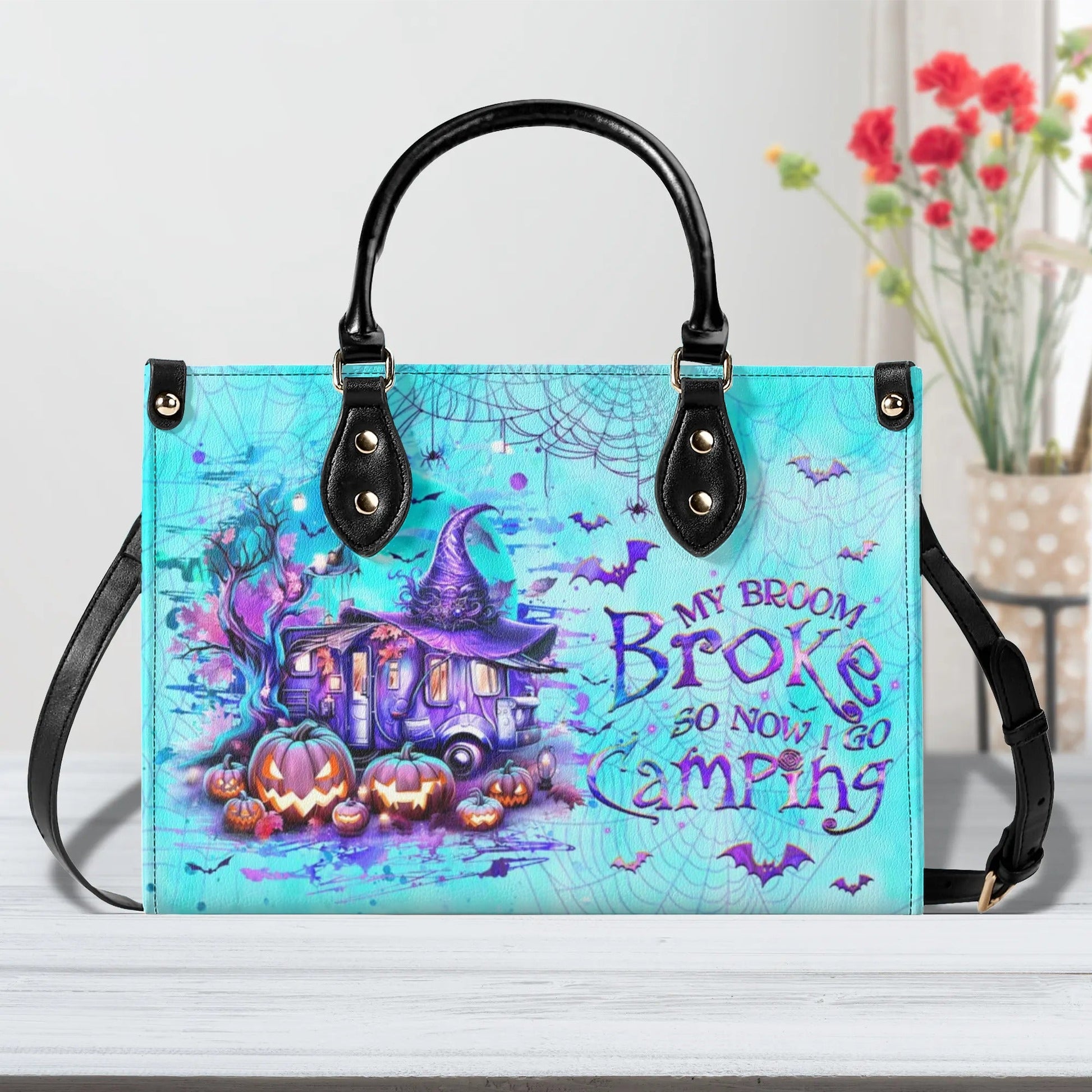 Bigcrowns MY BROOM BROKE SO NOW HALLOWEEN LEATHER HANDBAG G2908244