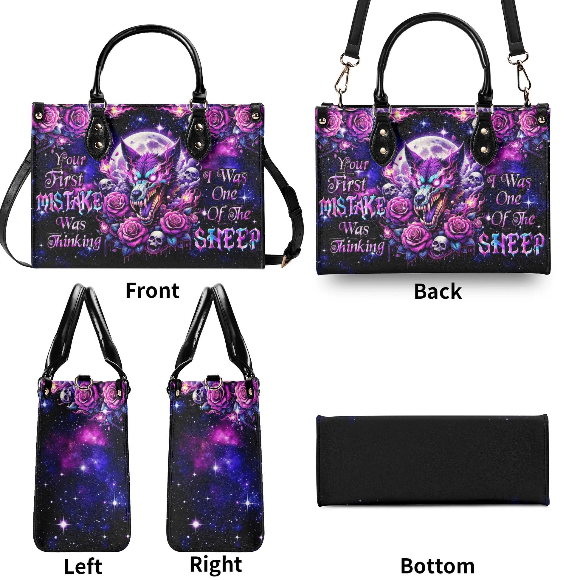 YOUR FIRST MISTAKE SKULL WOLF LEATHER HANDBAG - TLTW1706241