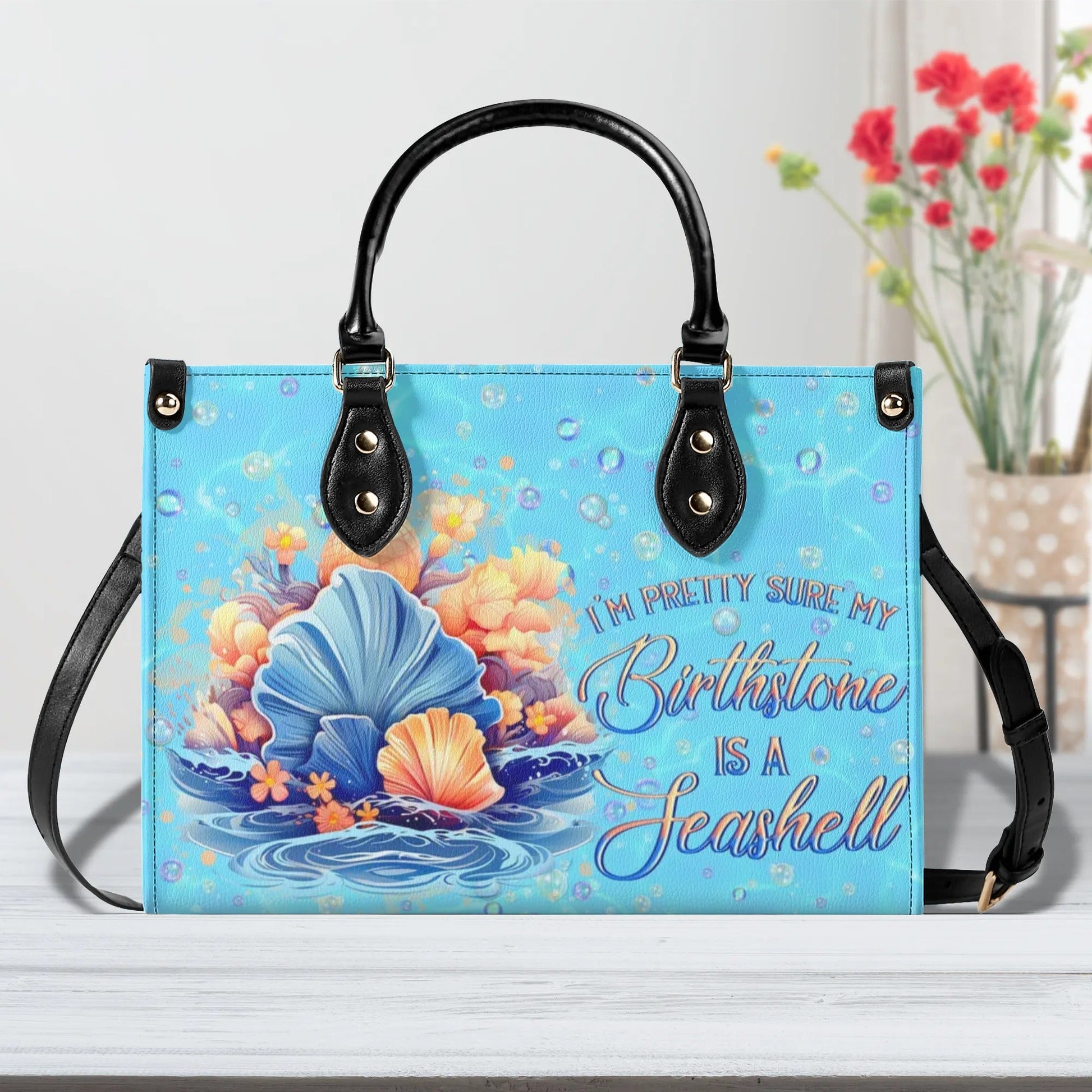 Bigcrowns I'M PRETTY SURE MY BIRTHSTONE LEATHER HANDBAG N2907243