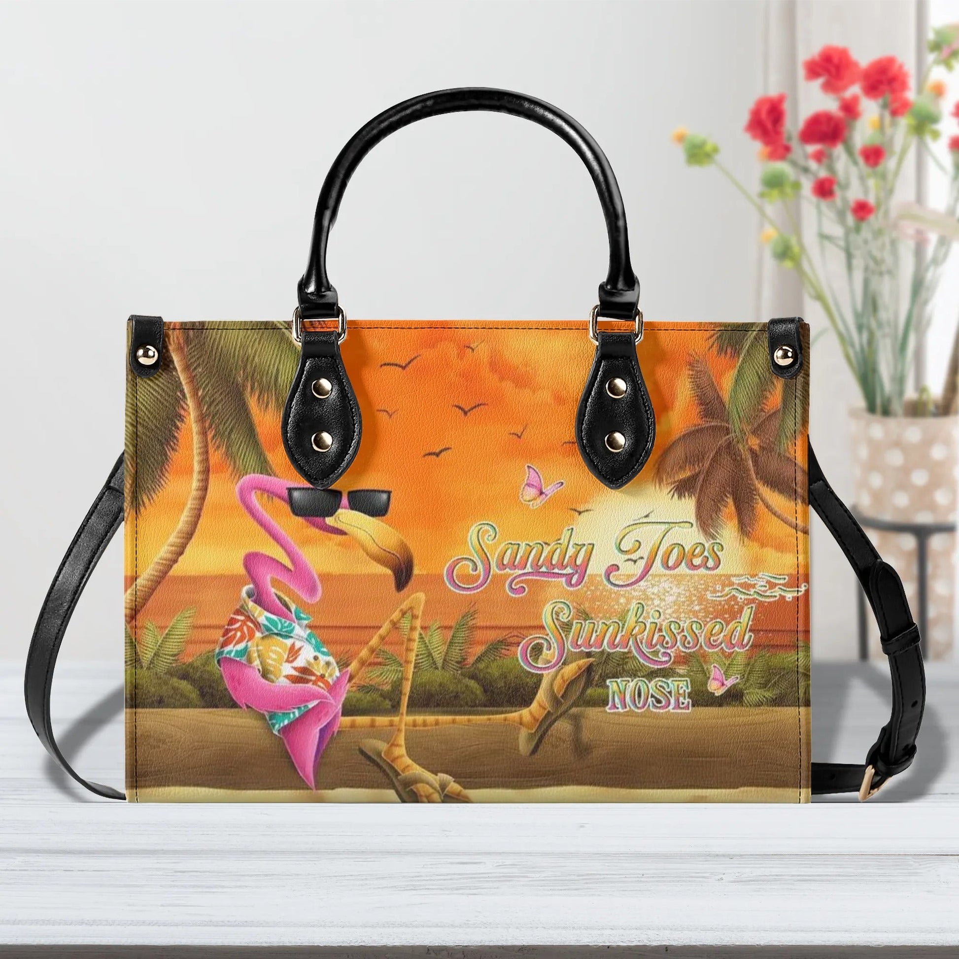 Bigcrowns SANDY TOES SUNKISSED NOSE FLAMINGO LEATHER HANDBAG YHKD2705241