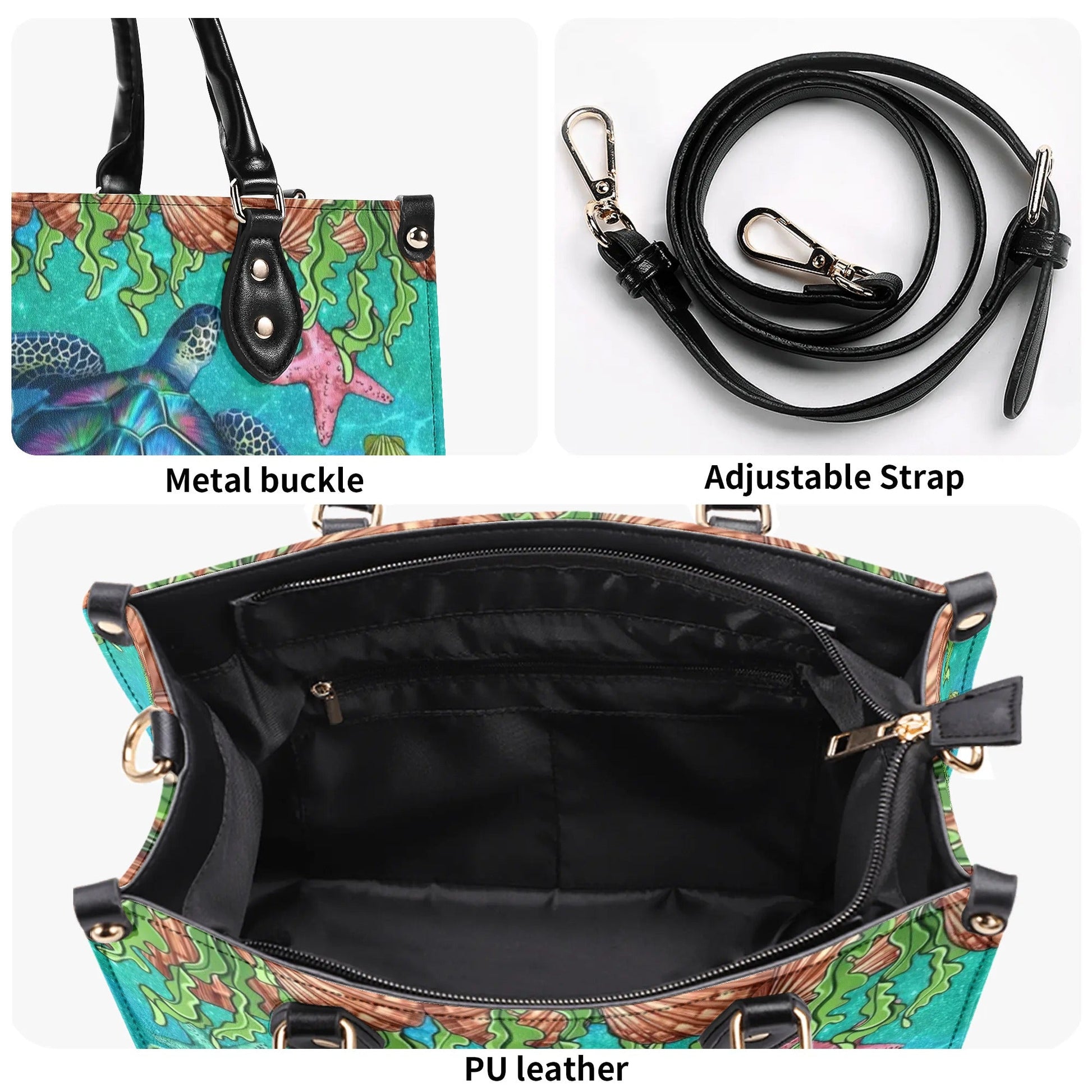 Bigcrowns SALTY LIL' BEACH TURTLE LEATHER HANDBAG T0606244