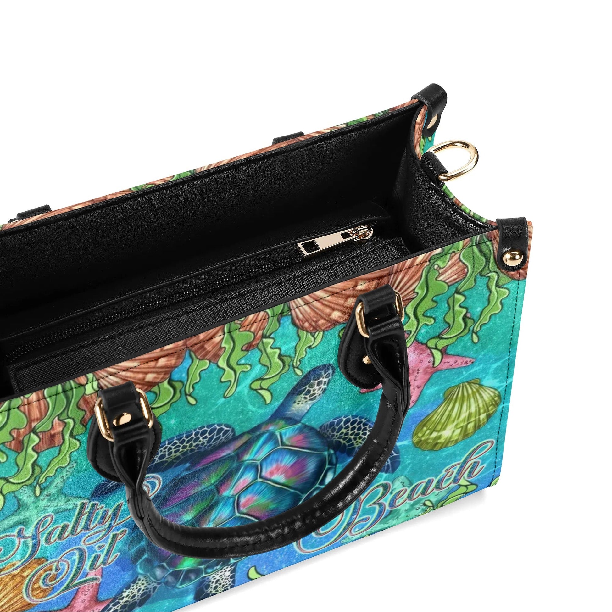 Bigcrowns SALTY LIL' BEACH TURTLE LEATHER HANDBAG T0606244