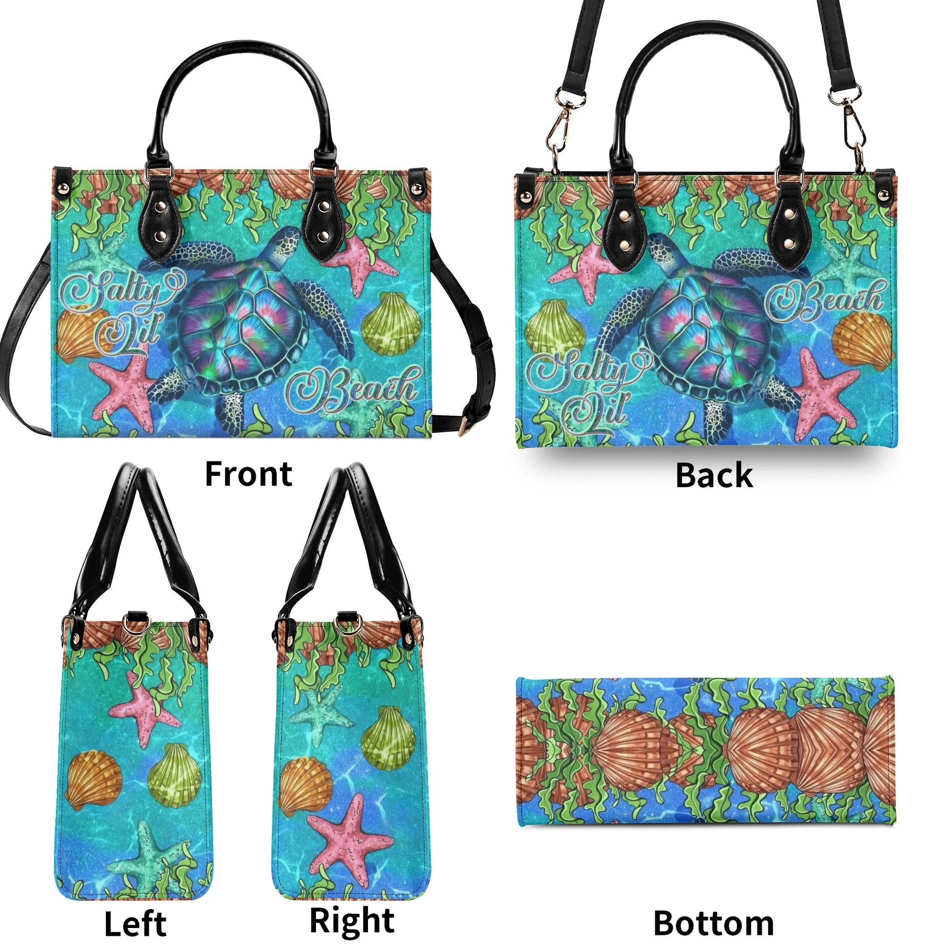 Bigcrowns SALTY LIL' BEACH TURTLE LEATHER HANDBAG T0606244