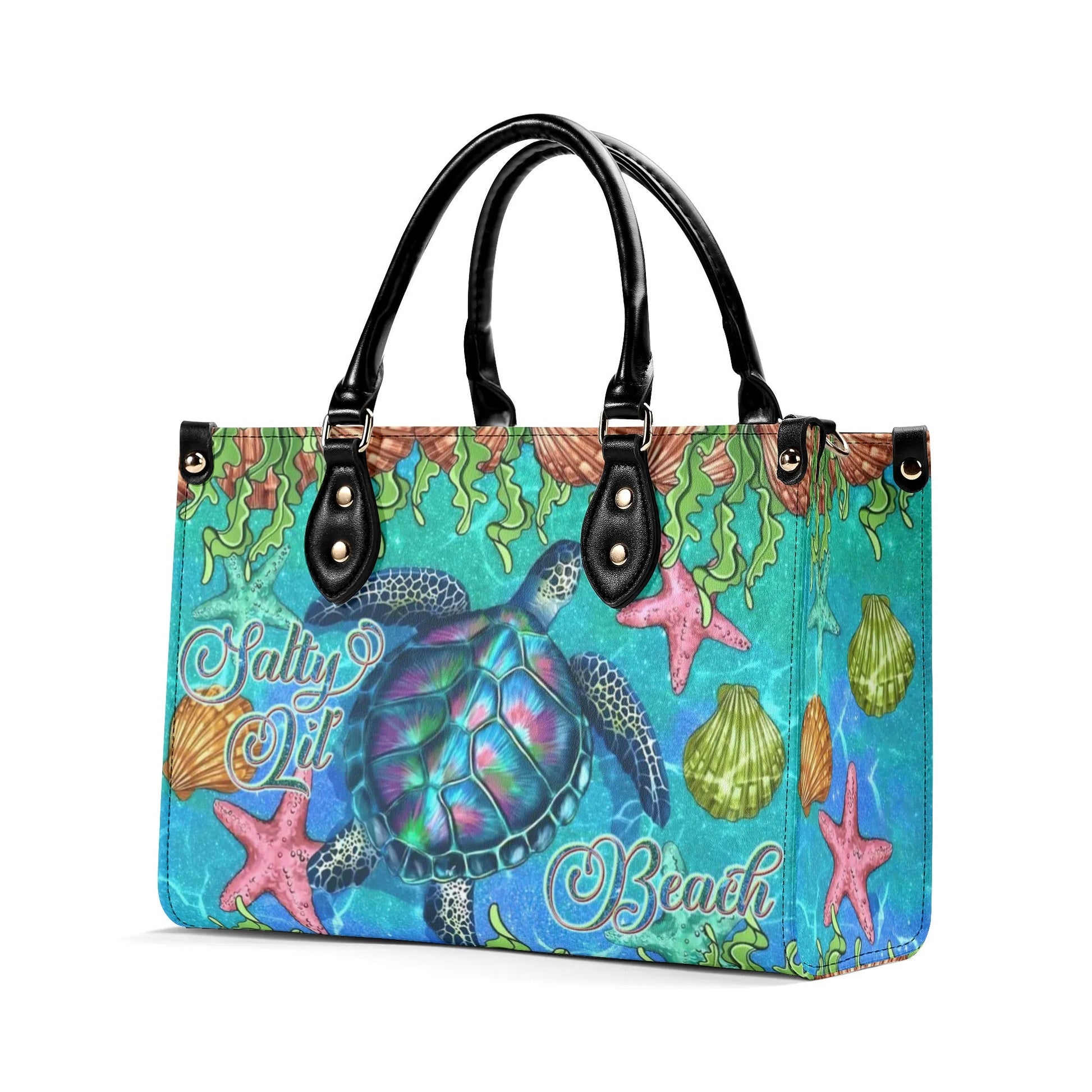 Bigcrowns SALTY LIL' BEACH TURTLE LEATHER HANDBAG T0606244