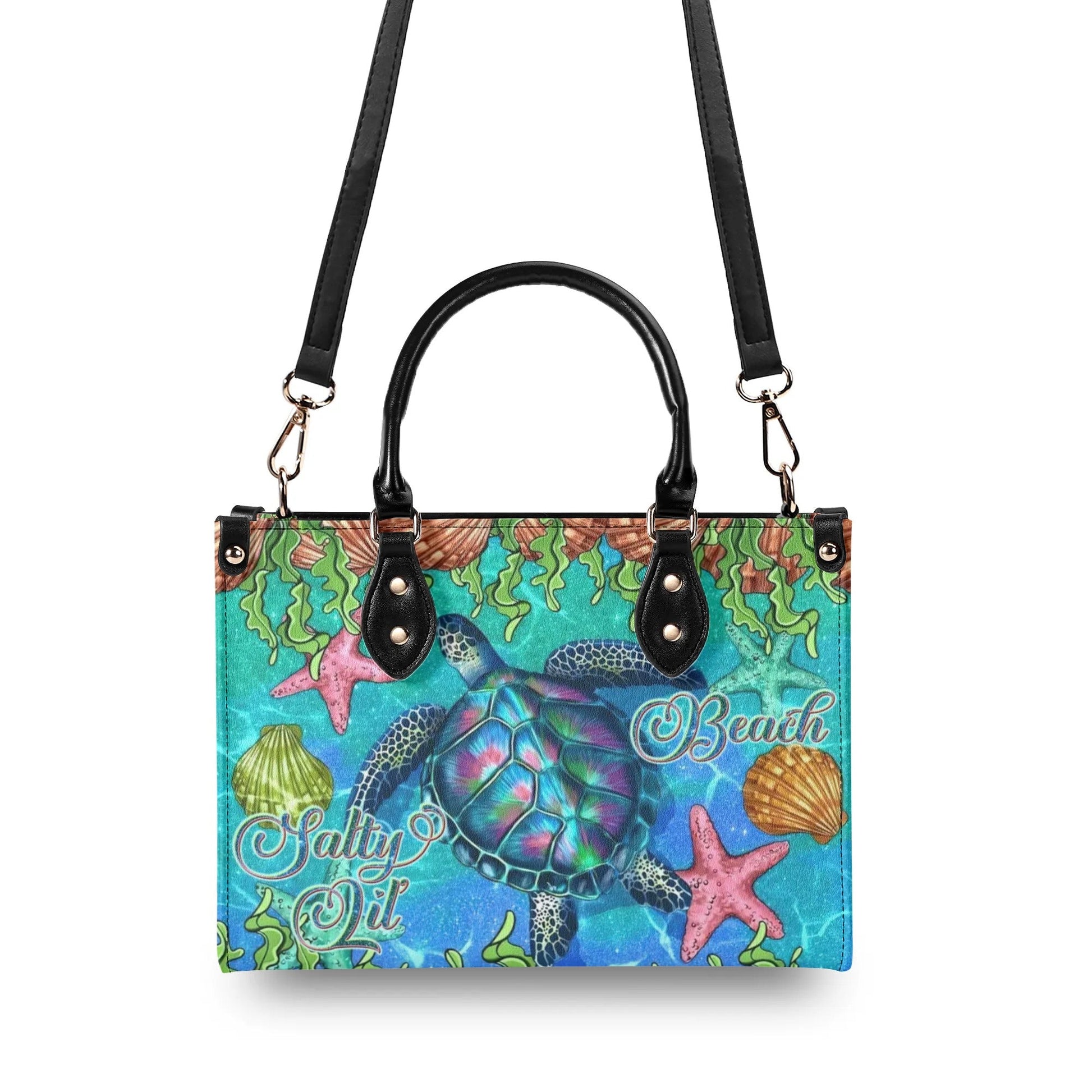 Bigcrowns SALTY LIL' BEACH TURTLE LEATHER HANDBAG T0606244