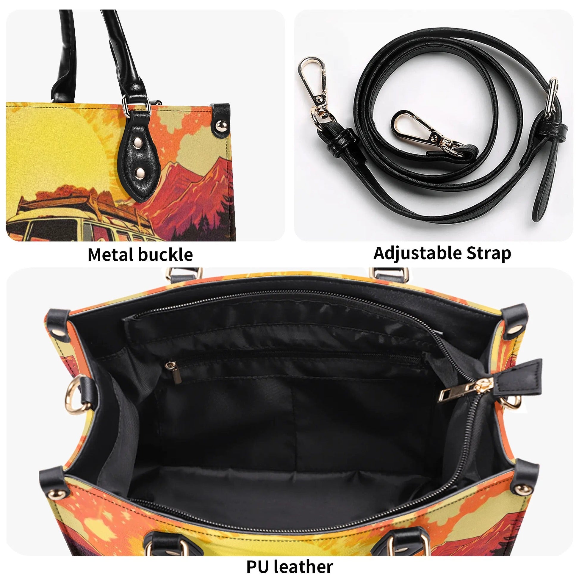 Bigcrowns CAMPING SCENE LEATHER HANDBAG N1208244