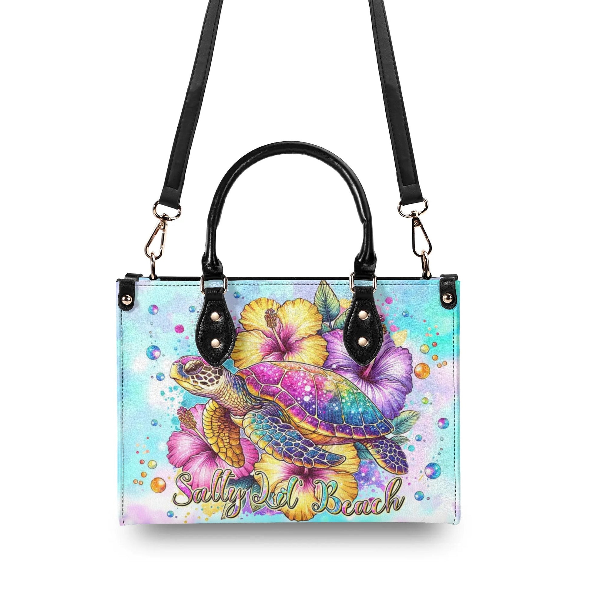 Bigcrowns SALTY LIL' BEACH TURTLE LEATHER HANDBAG W1006243