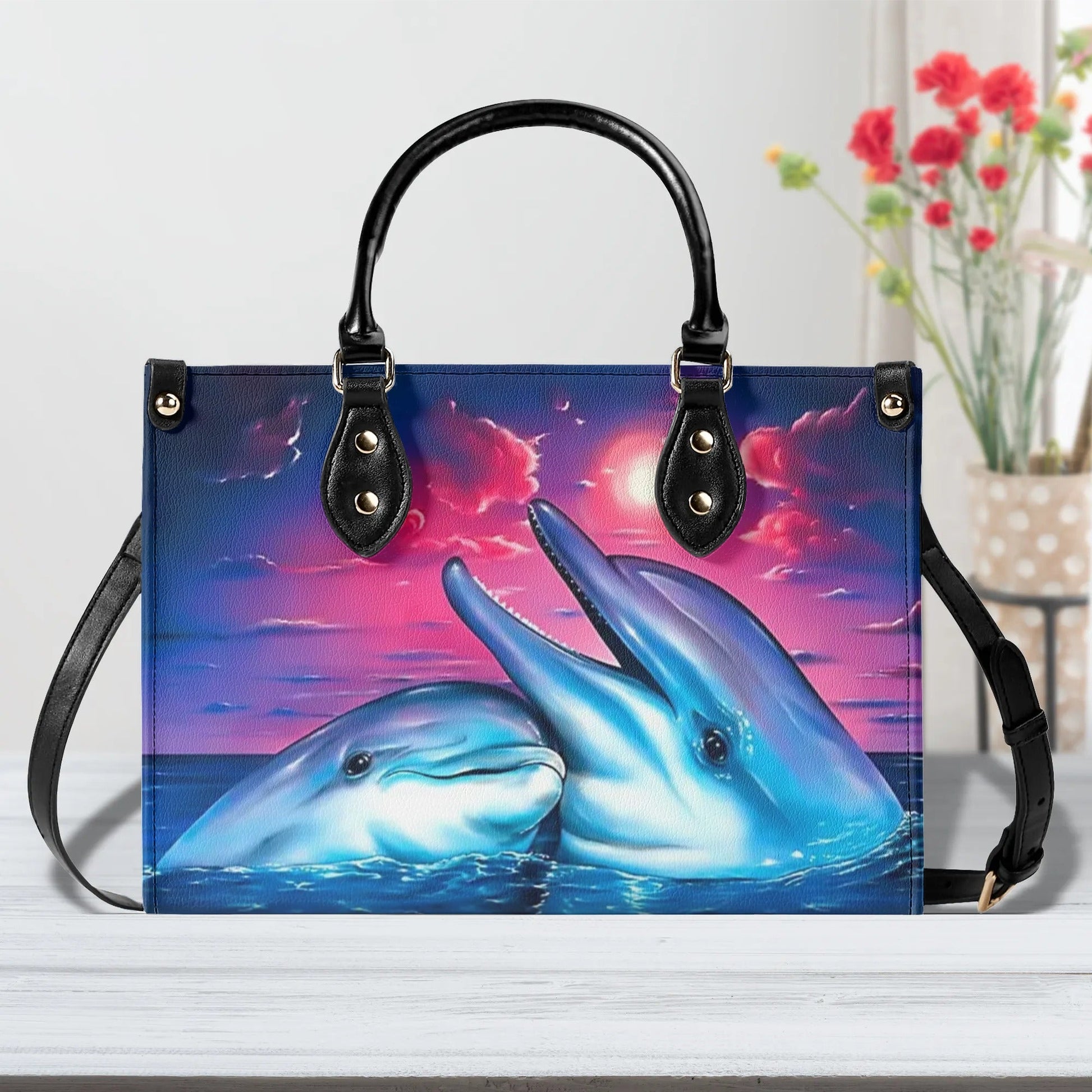 Bigcrowns DOLPHIN LOVE BEACH LEATHER HANDBAG G0609241