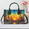 Bigcrowns BEAUTIFUL SUN SCENE LEATHER HANDBAG N1009243