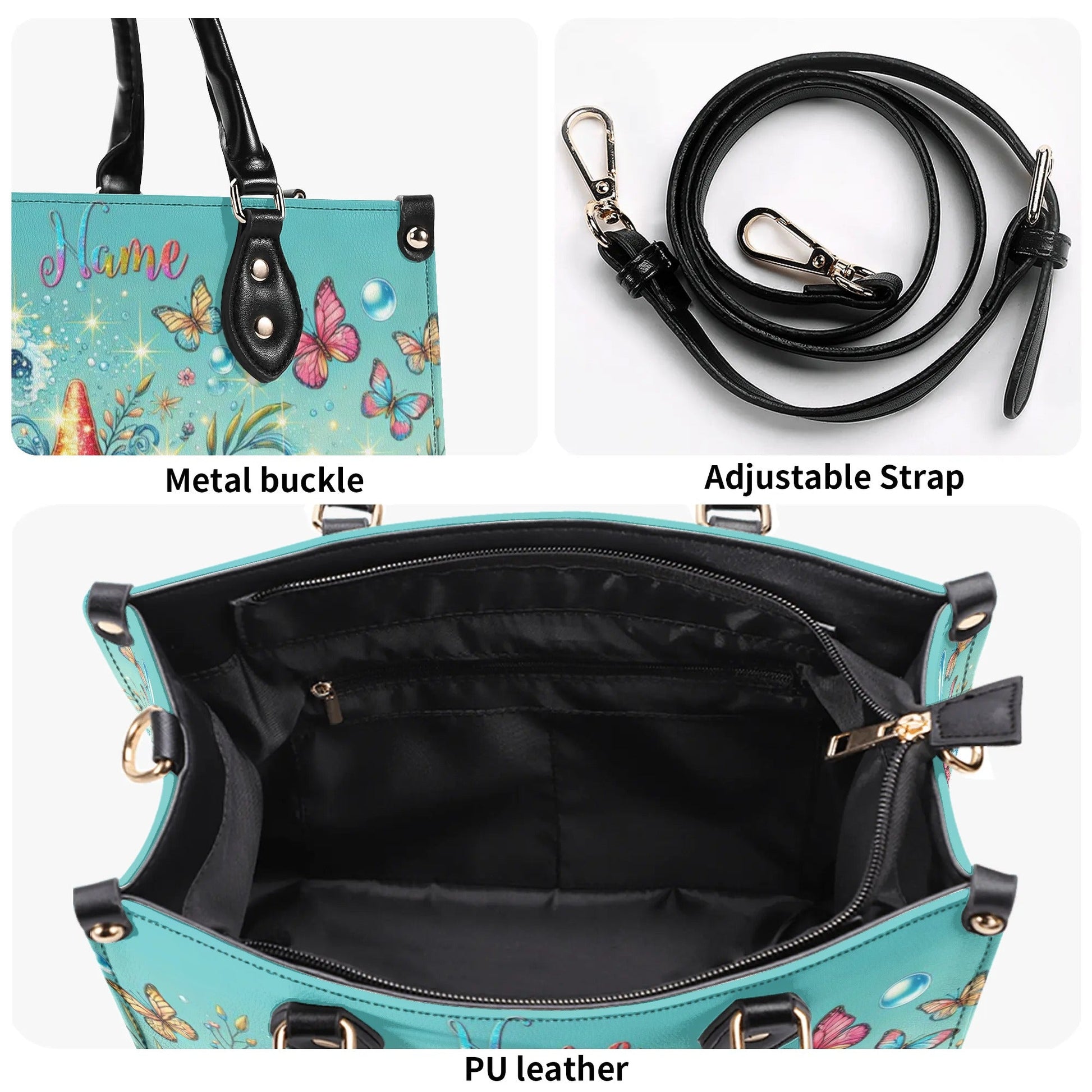 Bigcrowns STARFISH FLORAL WAVES LEATHER HANDBAG T0307244