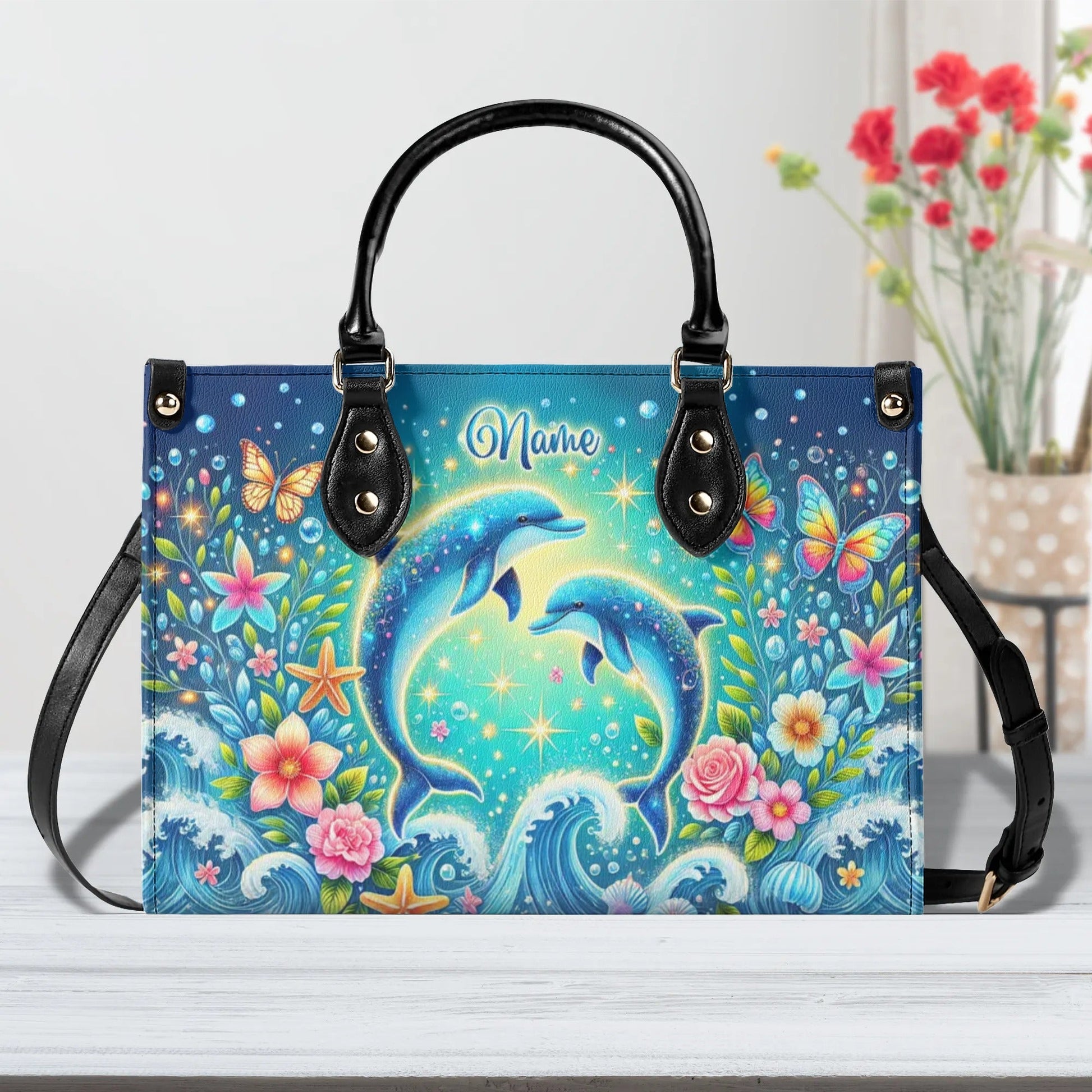Bigcrowns DOLPHIN MOON LEATHER HANDBAG W2706243