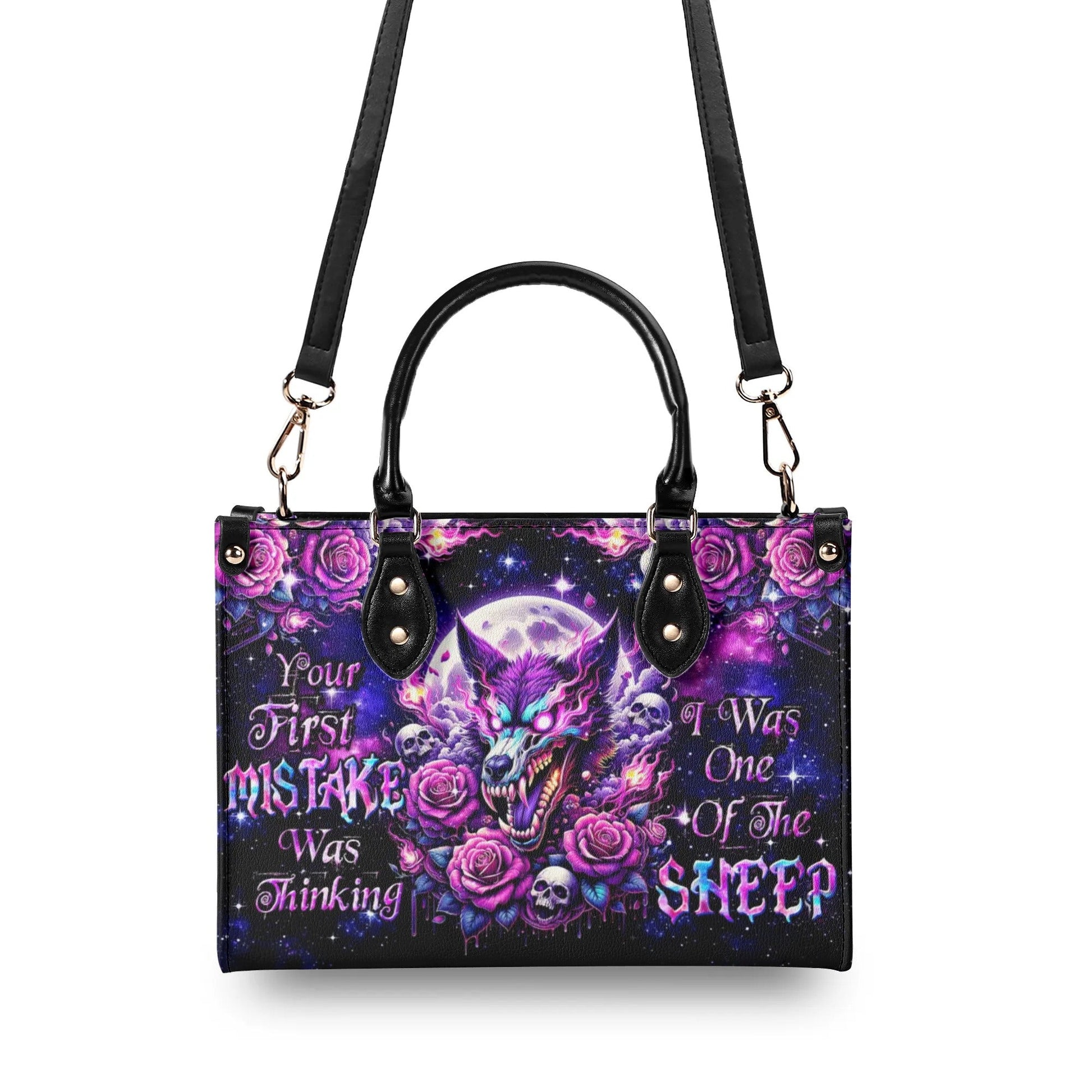 YOUR FIRST MISTAKE SKULL WOLF LEATHER HANDBAG - TLTW1706241