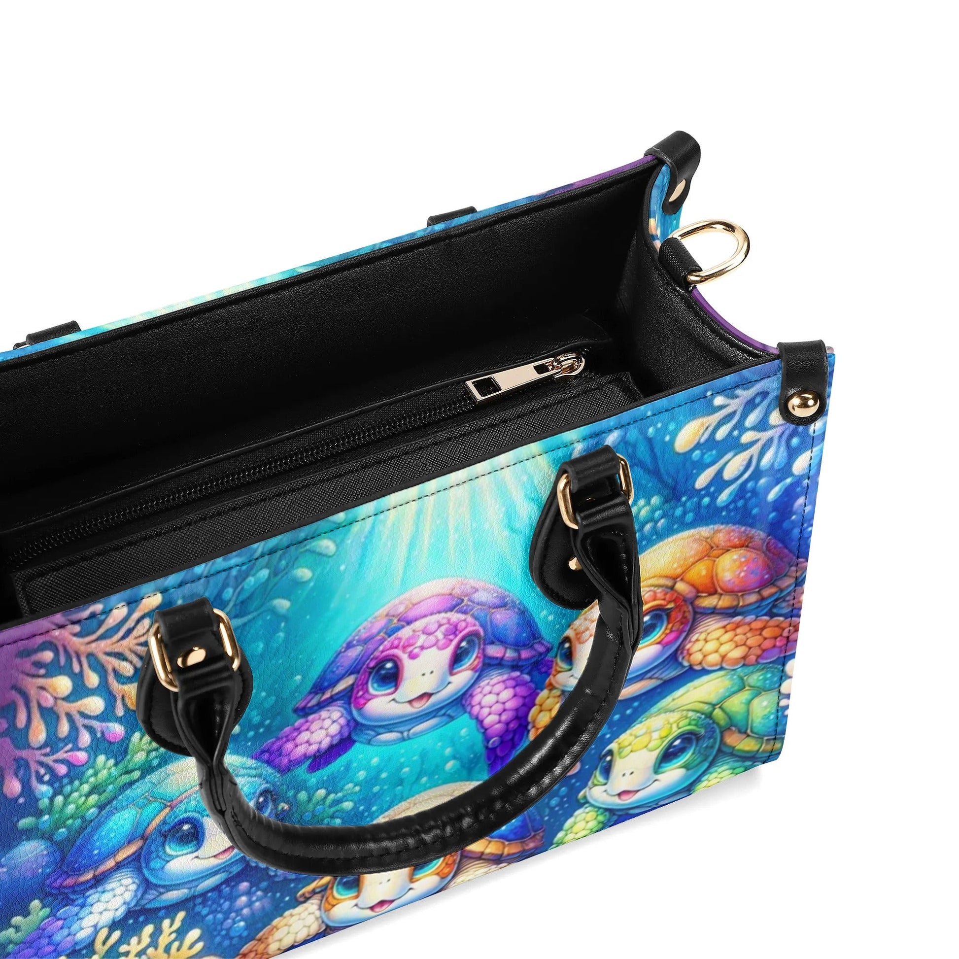 Bigcrowns OCEAN TURTLES LEATHER HANDBAG N0907243