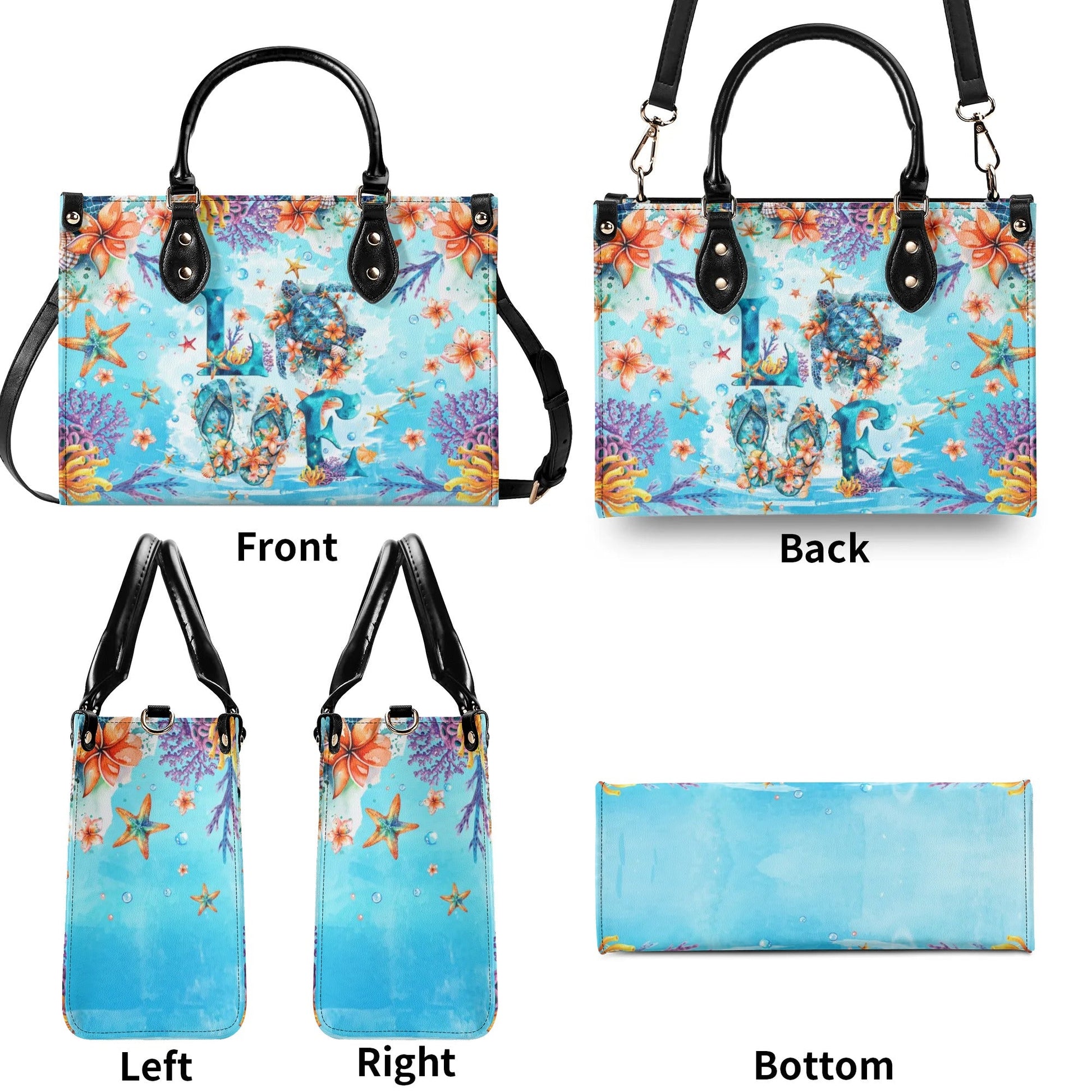 Bigcrowns LOVE SEA TURTLE LEATHER HANDBAG W2006243