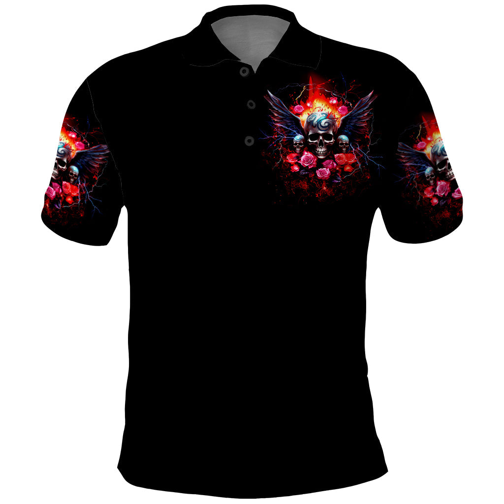 Rose Skull Polo Shirt I Hold A Beast A Angel And A Crazy Lady In Me