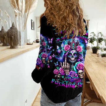 Fairy Skull Women Casual Shirt Bitch I'm Not A Princess I'm The Fucking Queen