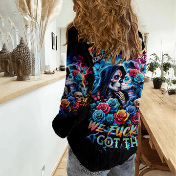 Couple Skull Women Casual Shirt It't You And Me Against The World Baby