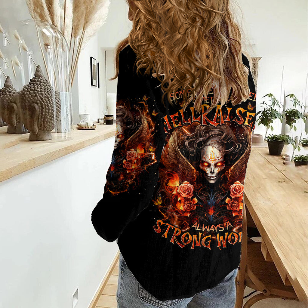 Angel Skull Women Casual Shirt Sometimes An Angel Sometimes A Hellrasier
