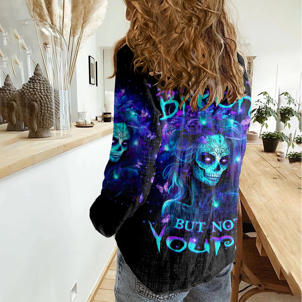 Skull Girl Women Casual Shirt Yes I'm A Bitch But Not Yours