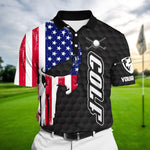 BigCrowns Black Pride Premium Cool American Skull Golf Polo Shirts Multicolored Custom Name Polo