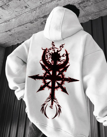 Evil Chaos Bloody Print Graphic Hoodie