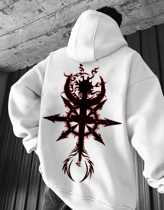 Evil Chaos Bloody Print Graphic Hoodie