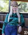 EMERALD SATIN PERFORMANCE RODEO SHIRT