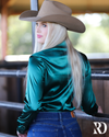 EMERALD SATIN PERFORMANCE RODEO SHIRT