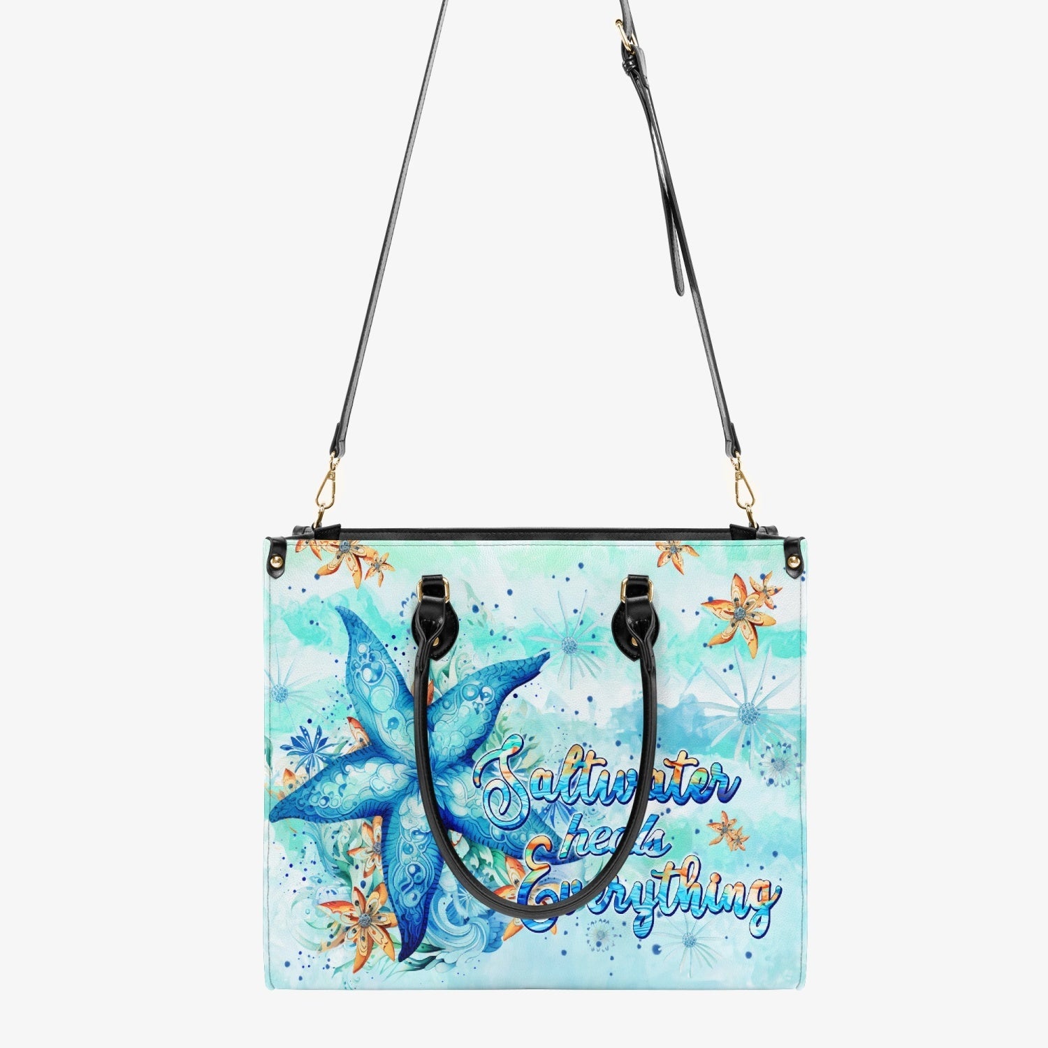 Bigcrowns SALTWATER HEALS EVERYTHING STARFISH LEATHER HANDBAG TLPQ2803243