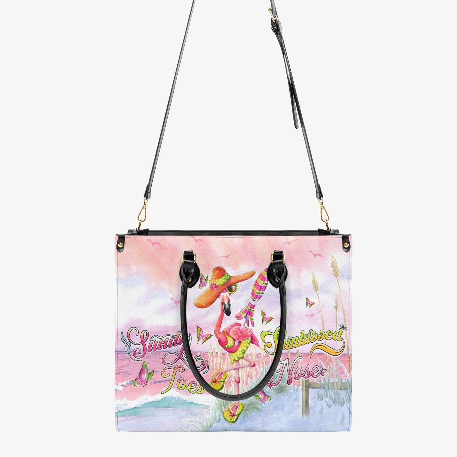 Bigcrowns SANDY TOES SUNKISSED NOSE FLAMINGO LEATHER HANDBAG YHDU2703245