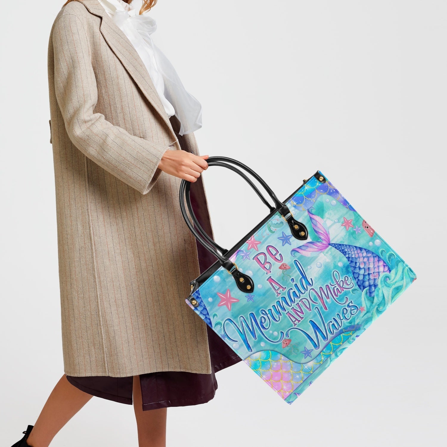 Bigcrowns BE A MERMAID AND MAKE WAVES LEATHER HANDBAG TYQY0504242