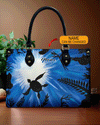 Turlte In Ocean Leather Handbag