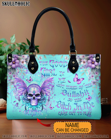 THE GOOD GIRL IN ME SKULL WINGS LEATHER HANDBAG - YHDU2803241