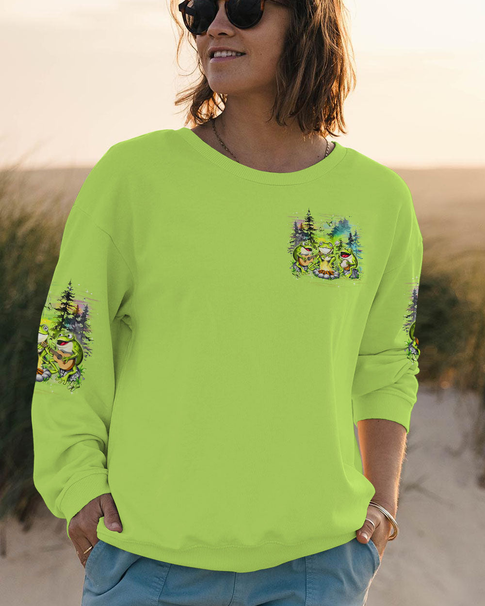 MAKING MEMORIES ONE CAMPFIRE AT A TIME FROG ALL OVER PRINT - YHDU2612241