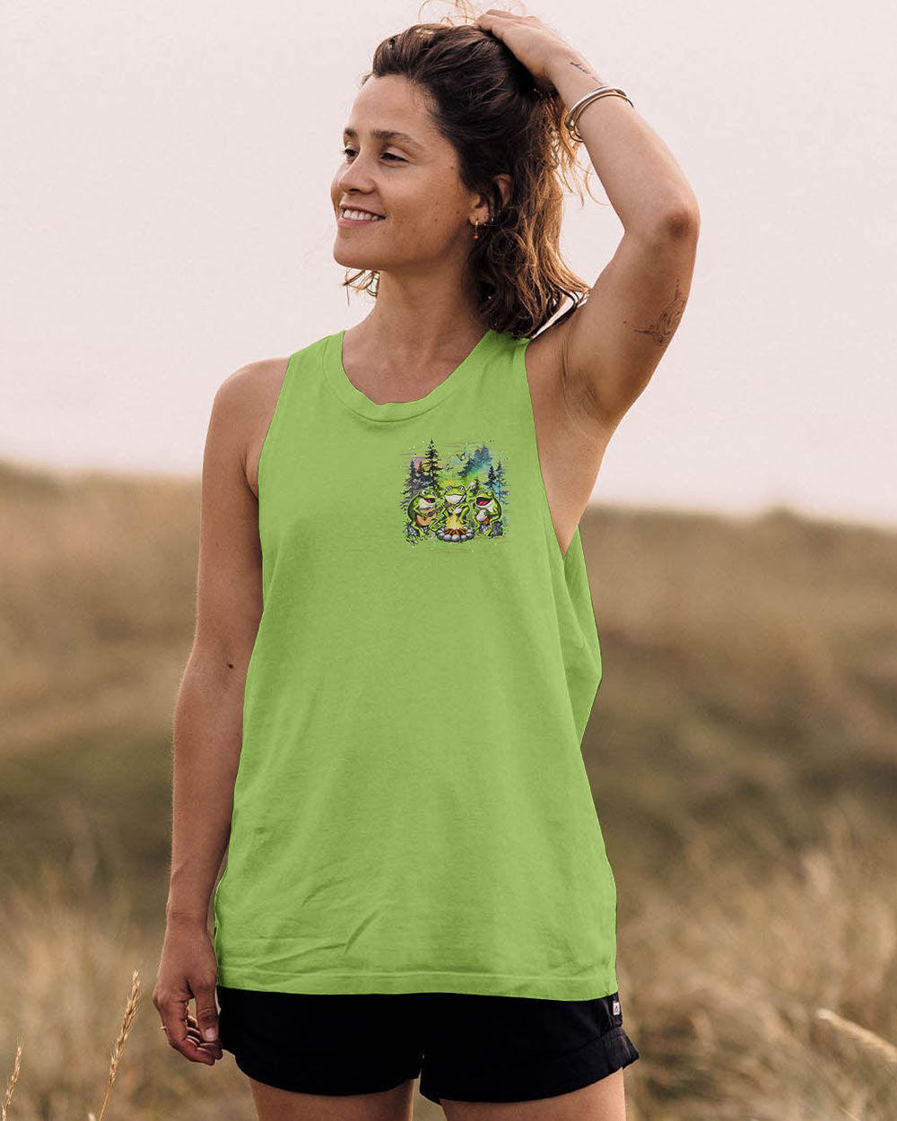 MAKING MEMORIES ONE CAMPFIRE AT A TIME FROG ALL OVER PRINT - YHDU2612241