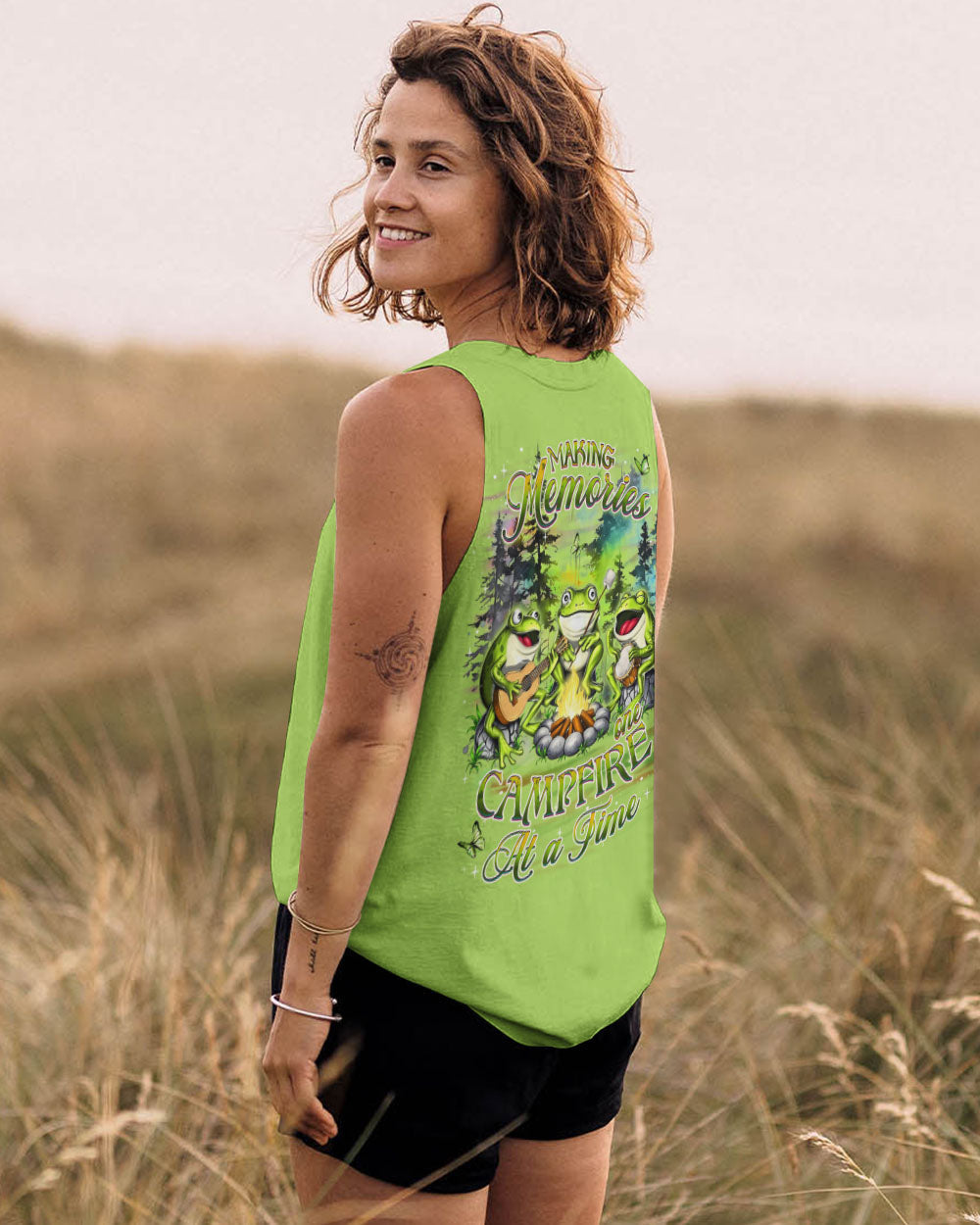 MAKING MEMORIES ONE CAMPFIRE AT A TIME FROG ALL OVER PRINT - YHDU2612241