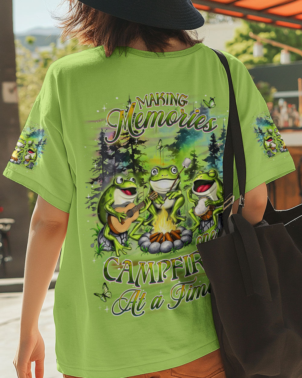 MAKING MEMORIES ONE CAMPFIRE AT A TIME FROG ALL OVER PRINT - YHDU2612241